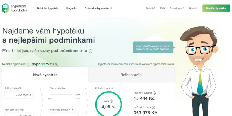 Screenshot of Hypoteční kalkulačka